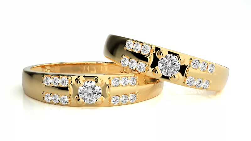 Verighete Cuplu Contemporary Sparkle Aur 18k Genuine Diamonds - Porto