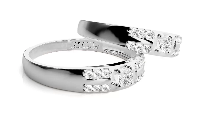 Verighete Cuplu Contemporary Sparkle Aur 18k Genuine Diamonds - Porto