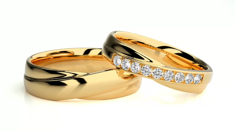 Verighete Cuplu Subtle Highlights Aur 18k Natural Diamonds - Corfu
