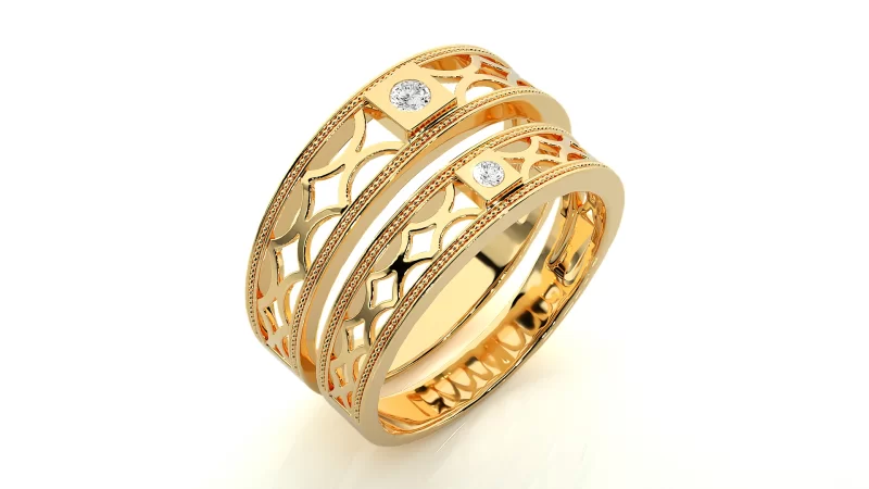 Verighete Cuplu Enchanting Carved Aur 18k Real Diamonds - Nantes