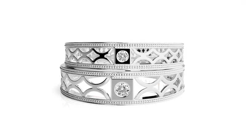 Verighete Cuplu Enchanting Carved Aur 18k Real Diamonds - Nantes