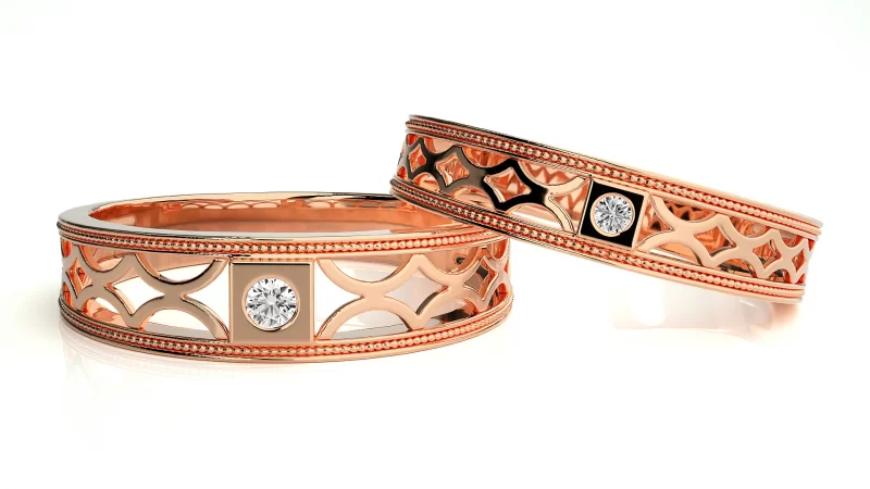 Verighete Cuplu Enchanting Carved Aur 18k Real Diamonds - Nantes