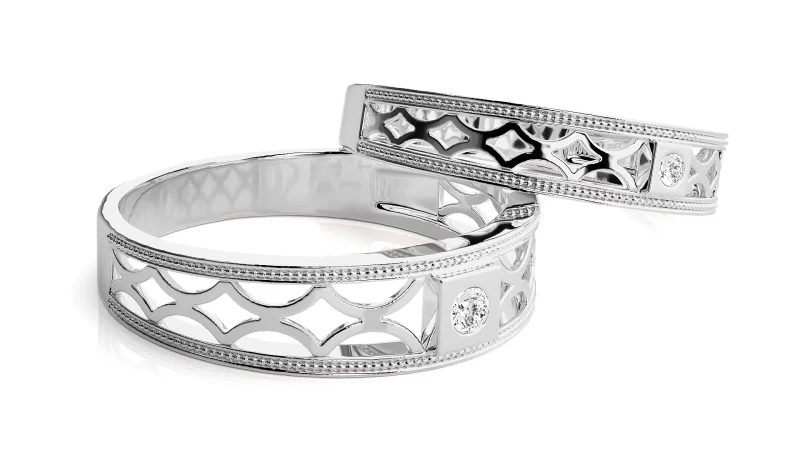 Verighete Cuplu Enchanting Carved Aur 18k Real Diamonds - Nantes