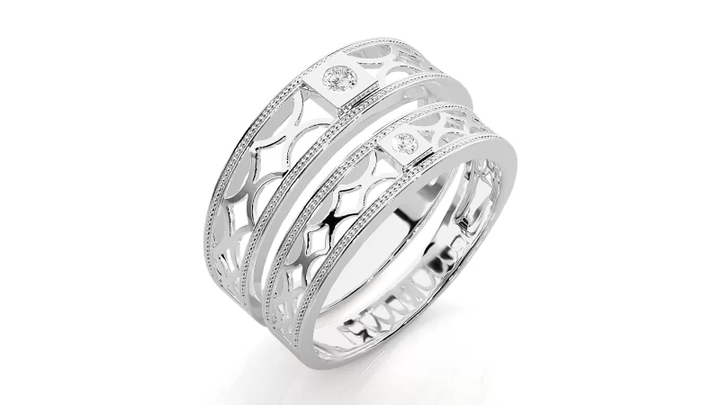 Verighete Cuplu Enchanting Carved Aur 18k Real Diamonds - Nantes