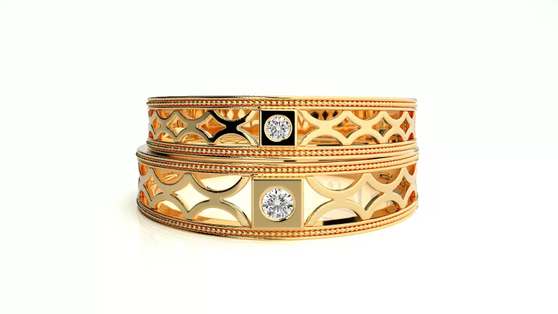 Verighete Cuplu Enchanting Carved Aur 18k Real Diamonds - Nantes