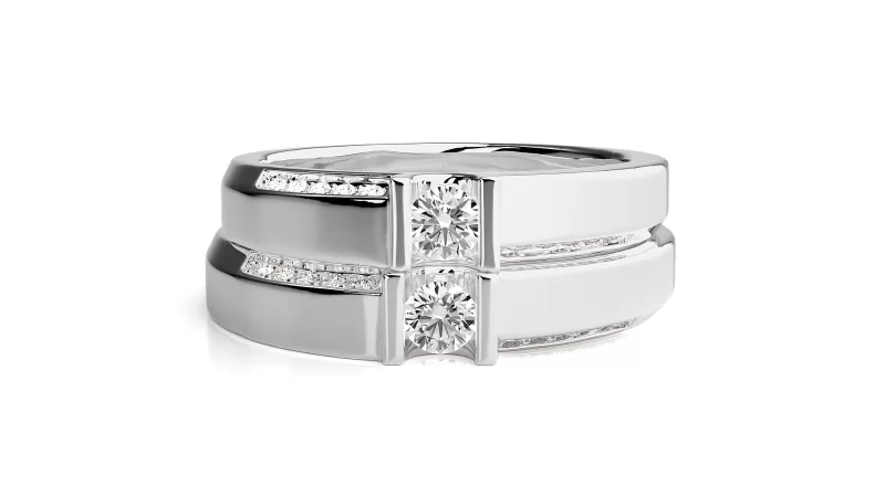 Verighete Cuplu Impressive Design Aur 18k Pure Diamonds - Loire