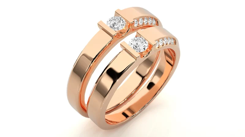 Verighete Cuplu Impressive Design Aur 18k Pure Diamonds - Loire