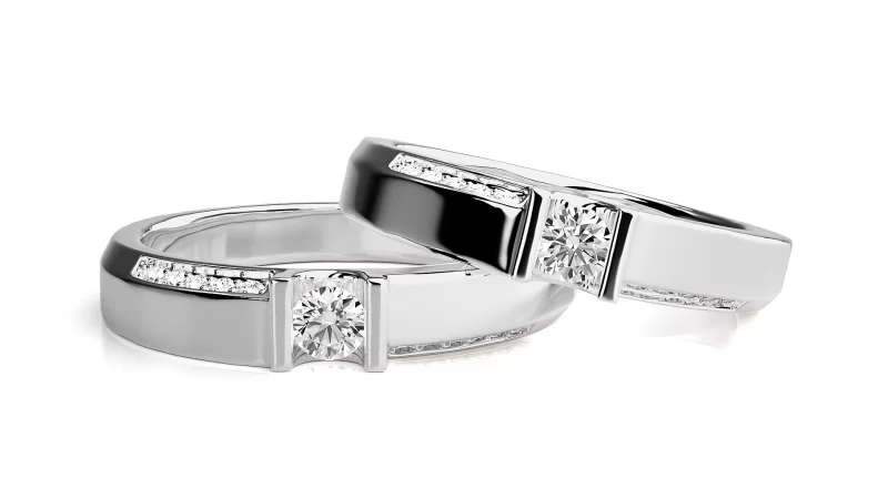 Verighete Cuplu Impressive Design Aur 18k Pure Diamonds - Loire
