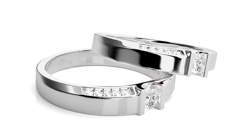 Verighete Cuplu Impressive Design Aur 18k Pure Diamonds - Loire