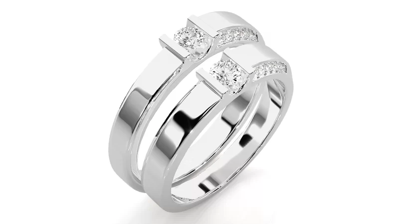 Verighete Cuplu Impressive Design Aur 18k Pure Diamonds - Loire