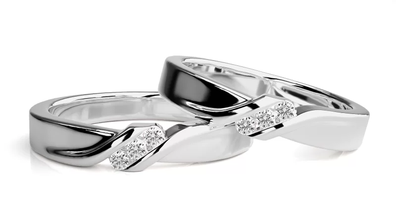 Verighete Cuplu Sumptuous Twist Aur 18k Pure Diamonds - Occitanie