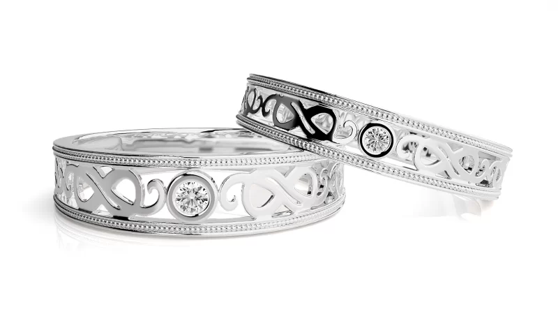 Verighete Couple Chic fluid-line Aur 18k Diamante Naturale - Marseille