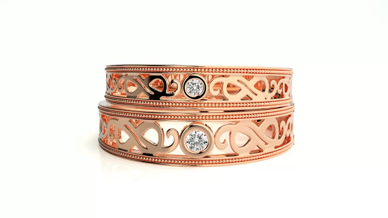 Verighete Couple Chic fluid-line Aur 18k Diamante Naturale - Marseille