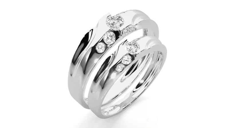 Verighete Couple Contemporary Vibe Aur 18k Diamante Naturale - Cadaque