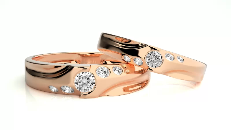 Verighete Couple Contemporary Vibe Aur 18k Diamante Naturale - Cadaque