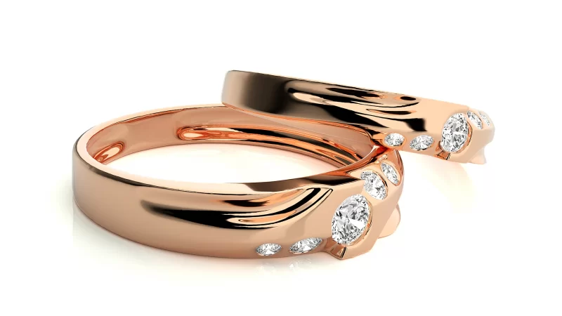 Verighete Couple Contemporary Vibe Aur 18k Diamante Naturale - Cadaque