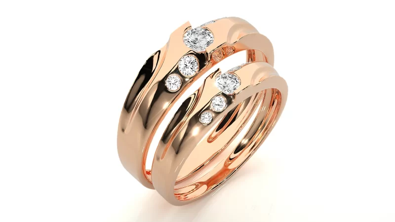Verighete Couple Contemporary Vibe Aur 18k Diamante Naturale - Cadaque