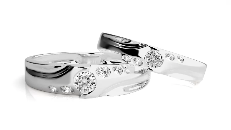 Verighete Couple Contemporary Vibe Aur 18k Diamante Naturale - Cadaque
