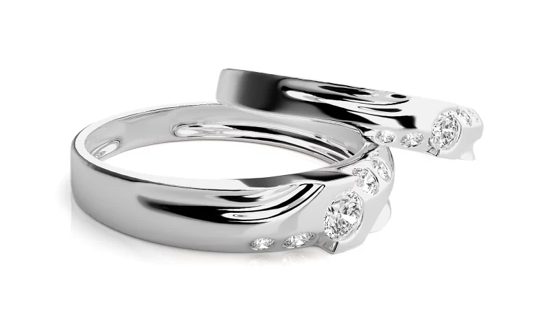 Verighete Couple Contemporary Vibe Aur 18k Diamante Naturale - Cadaque