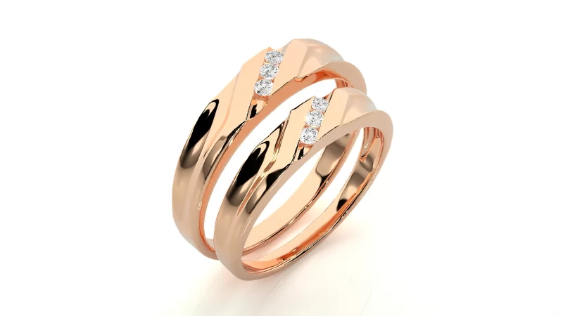 Verighete Couple Sumptuous Design Aur 18k Natural Diamonds - Cuenca