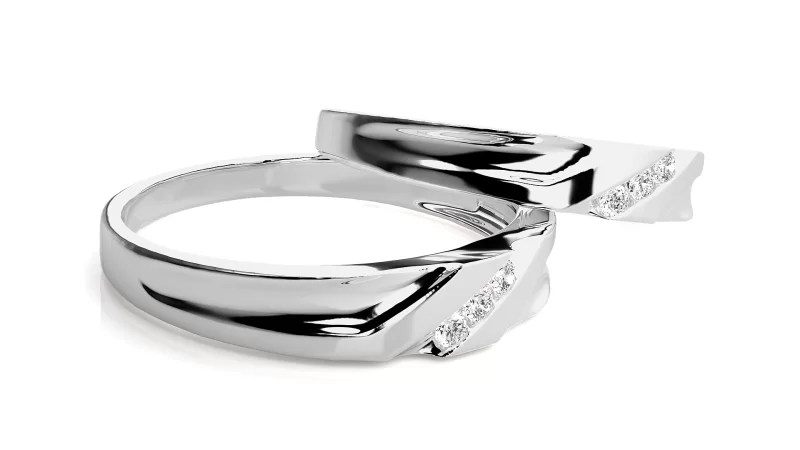 Verighete Couple Sumptuous Design Aur 18k Natural Diamonds - Cuenca
