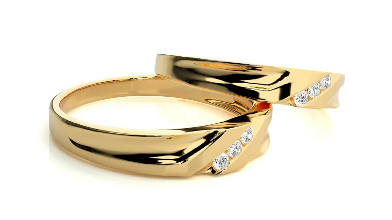 Verighete Couple Sumptuous Design Aur 18k Natural Diamonds - Cuenca