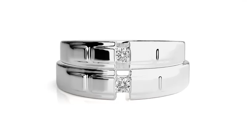 Verighete Couple Remarkable Design Aur 18k Genuine Diamonds - Ronda