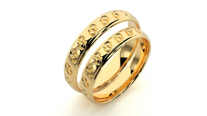 Verighete Cuplu Softly Carved Aur 18k Natural Diamonds - Sao Paulo