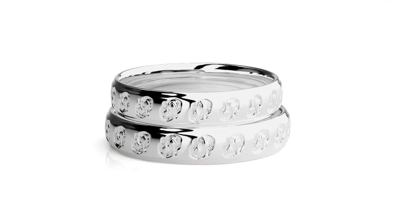 Verighete Cuplu Softly Carved Aur 18k Natural Diamonds - Sao Paulo
