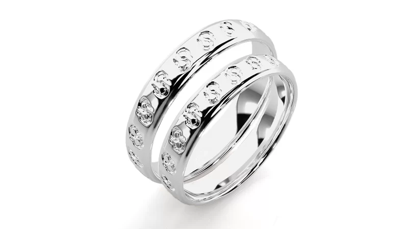 Verighete Cuplu Softly Carved Aur 18k Natural Diamonds - Sao Paulo