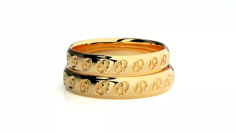 Verighete Cuplu Softly Carved Aur 18k Natural Diamonds - Sao Paulo