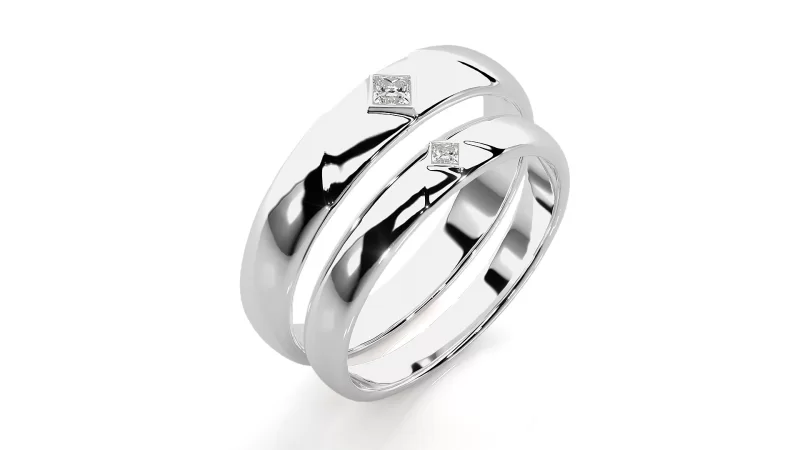 Verighete Cuplu Luxurious Aur 18k Natural Diamonds - Palencia