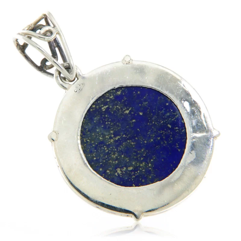 Pandantiv Argint 925 Lapis Lazuli Natural Rotund - Rafinament si Intelepciune