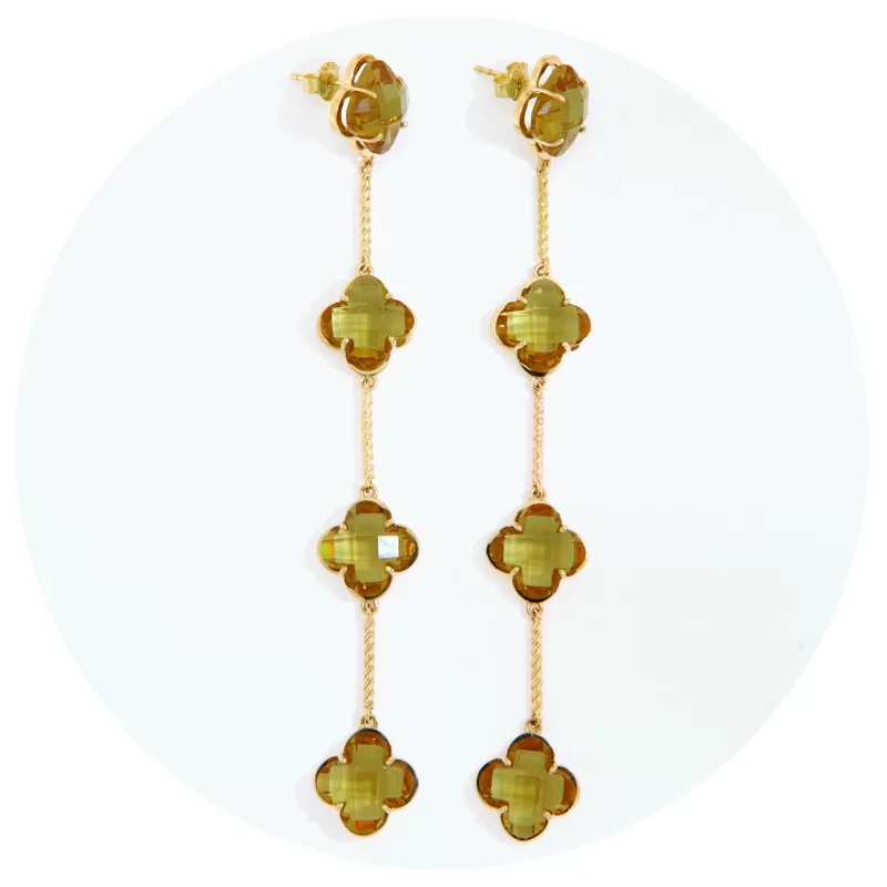 Cercei Aur 14k Galben Zultanite de Laborator - Eleganta si Transformare Coloristica