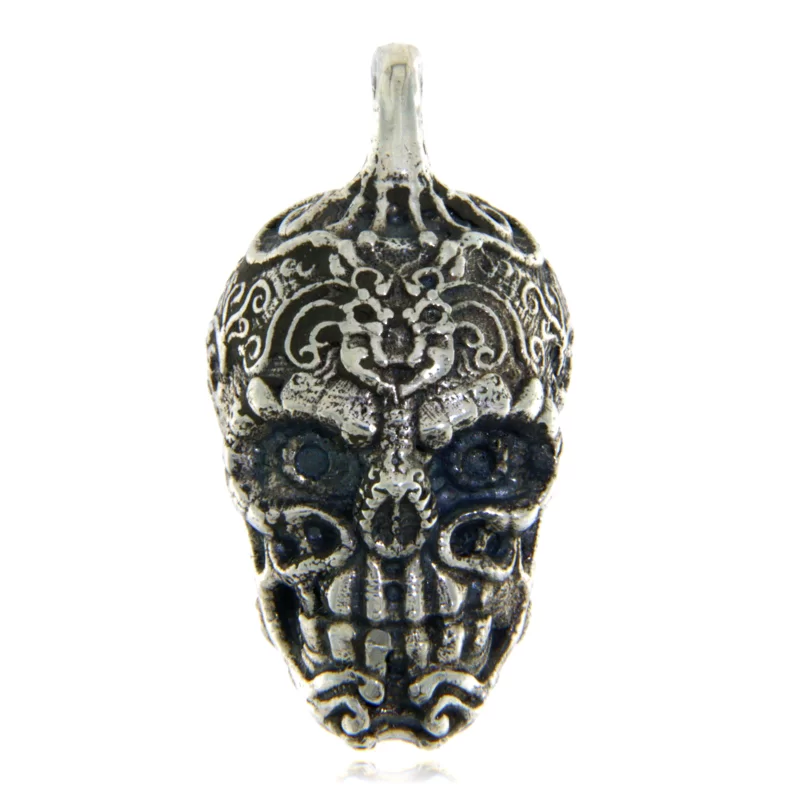 Pandantiv Argint 925 Oxidat Mexican Skull – Simbol al Vietii si Reinnoirii