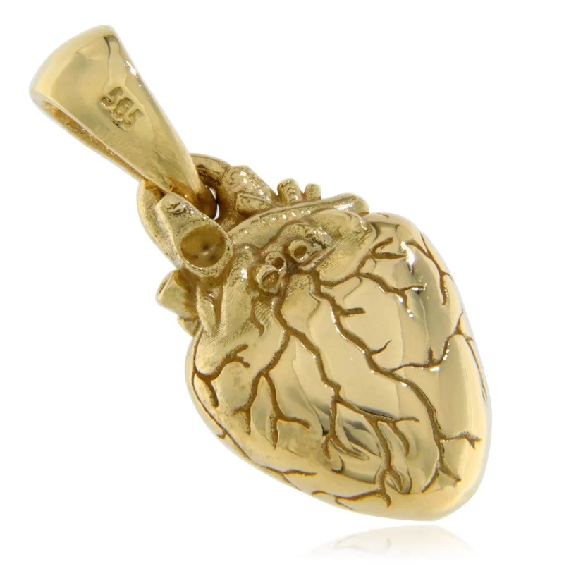 Pandant Aur 14k Inima - Heart's True Wisdom
