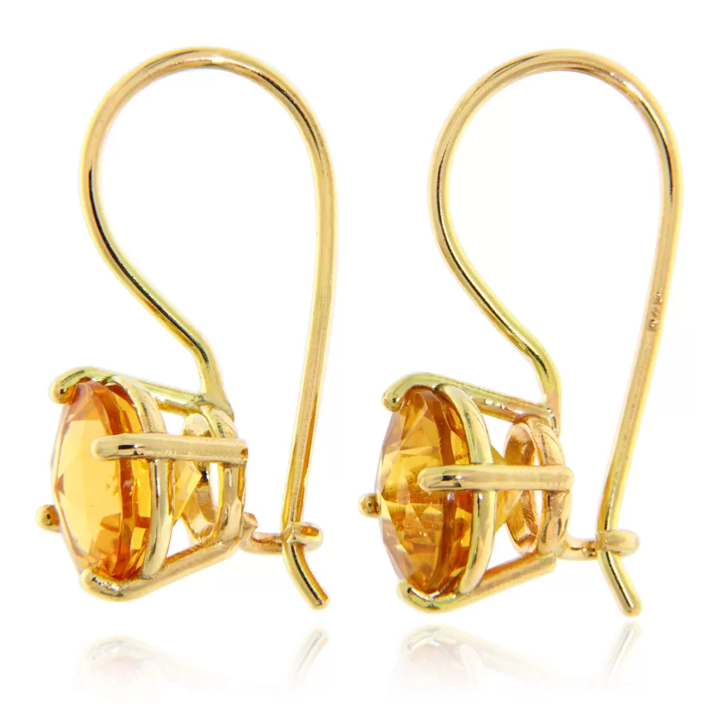 Cercei Aur 14k 585 Galben Citrin Natural - Eleganta si Energie Pozitiva