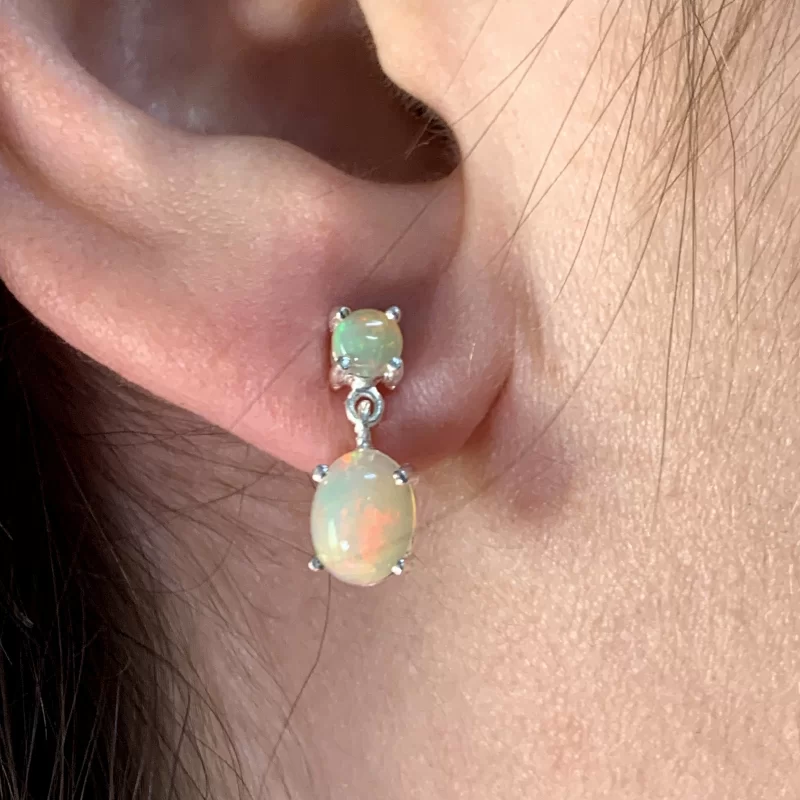Cercei Argint 925 Opal Natural - Simplitate si Eleganta Naturala