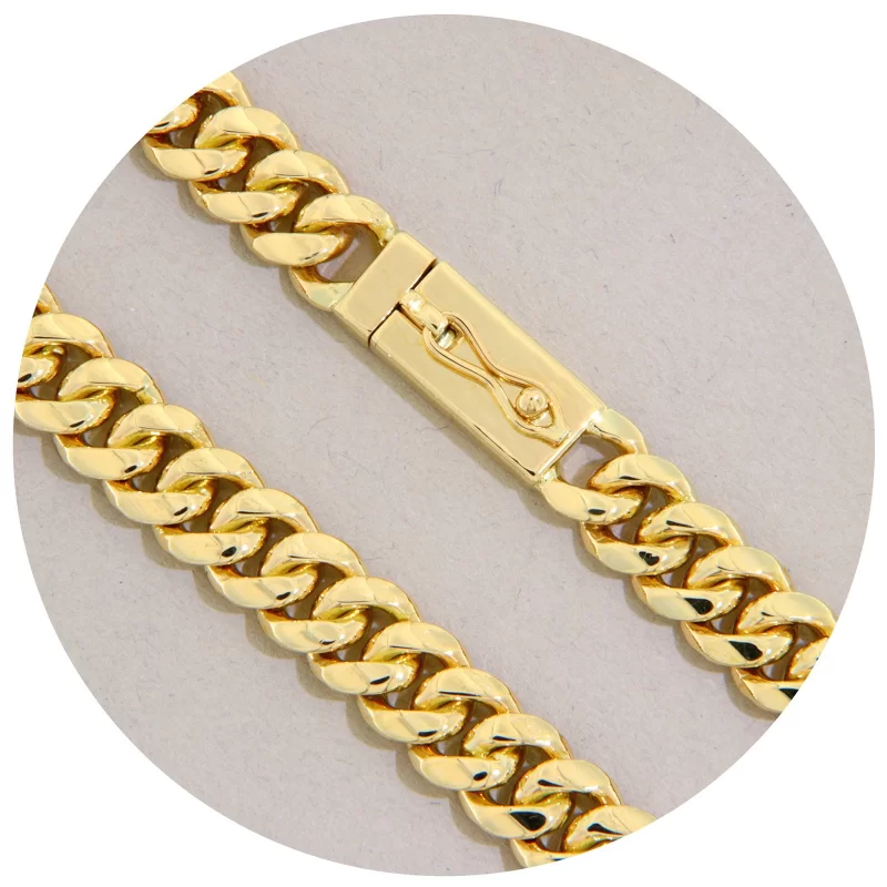 Lant Miami Cuban Plin Lucrat Manual Aur 14k Galben - Stil si Durabilitate