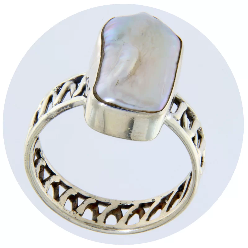 Inel Argint 925 Oxidat Perla de Cultura - Eleganta si Stil