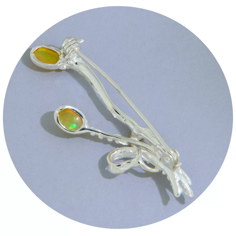 Brosa Argint 925 Accente Aurite Opal Natural - Spring Blooming