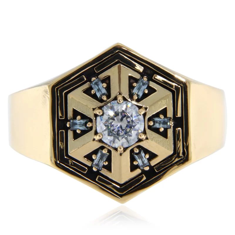 Ghiul Masiv Aur 14k Diamante Naturale Imperial Colossus Star Wars