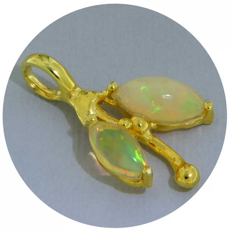 Pandantiv Argint 925 Aurit Opal Etiopian Natural - Lumina si Energie