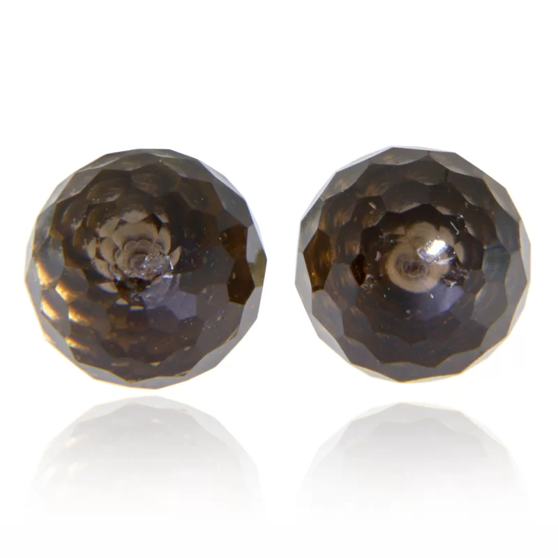 Cercei aur galben 14k 585 Stud Cuart Fumuriu Brioleta - Mister si Liniste