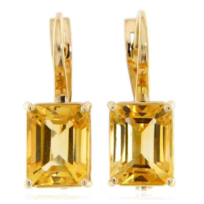 Cercei cu Tortite Aur 14k Citrin Natural - Stralucire Solara si Eleganta
