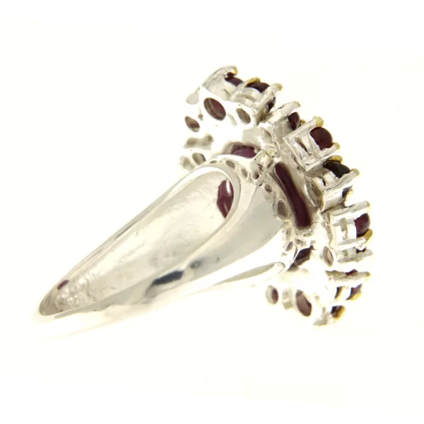 Inel Argint 925, accente aurite Rubin Natural - Lux si Pasiune