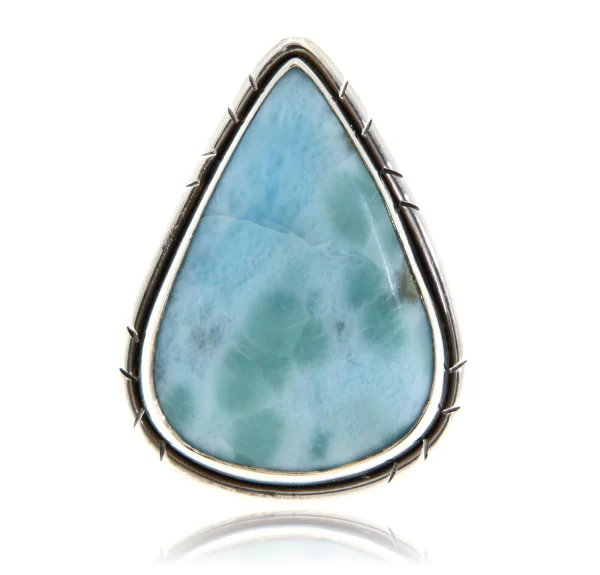 Inel Argint 925  Larimar natural - Eleganta Clasica