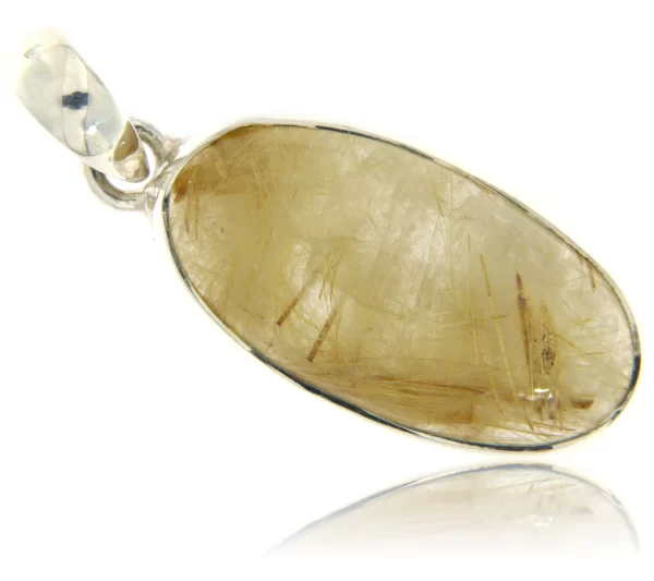 Pandant Argint 925 Cuart rutilat Natural Oval - Reflexii Solare